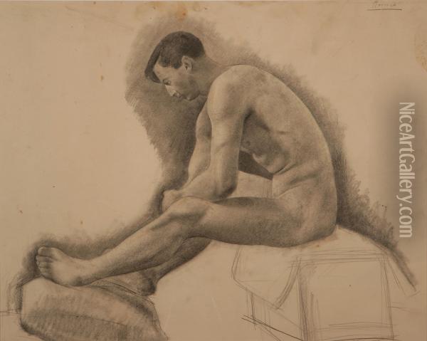 Accademia D'uomo Oil Painting - Romeo Bonomelli