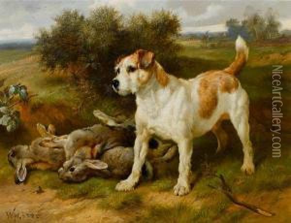Guarding The Day's Bag Oil Painting - Walter Hunt
