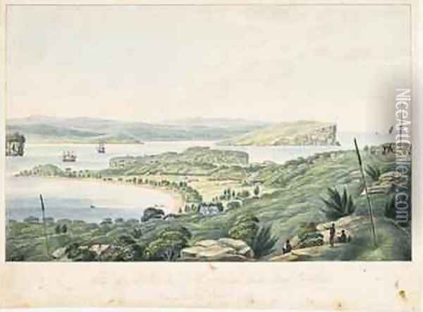 View of the Heads at the entrance into Port Jackson Oil Painting - Joseph Lycett