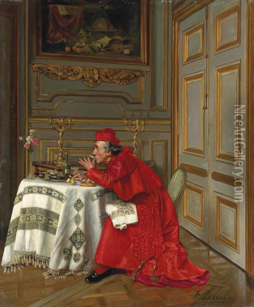 Le Repas D'huitres Oil Painting - Francois Brunery