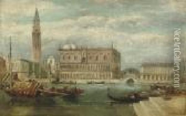The Doge's Palace From Across The Bacino Oil Painting - James Holland