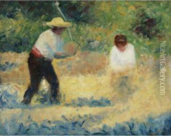 Le Tas De Pierres Oil Painting - Georges Seurat