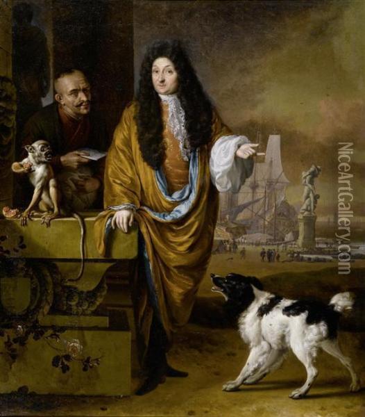 Portrait Of The Merchant A. 
V. 
Goor Oil Painting - Jan Weenix