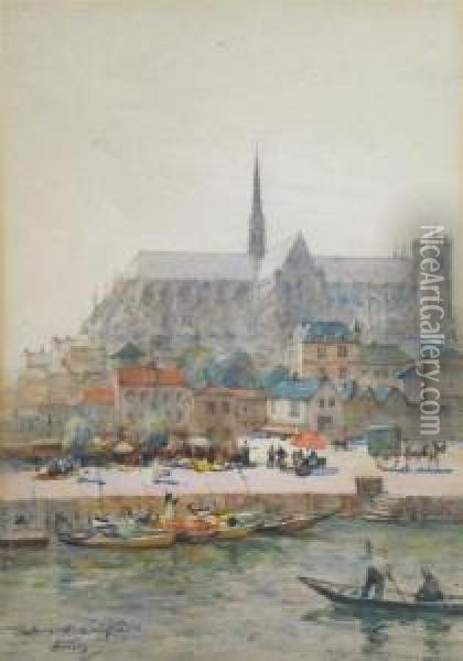 Amiens Cathedral Oil Painting - James Garden Laing