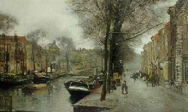 The Bierkade, The Hague Oil Painting - Floris Arntzenius
