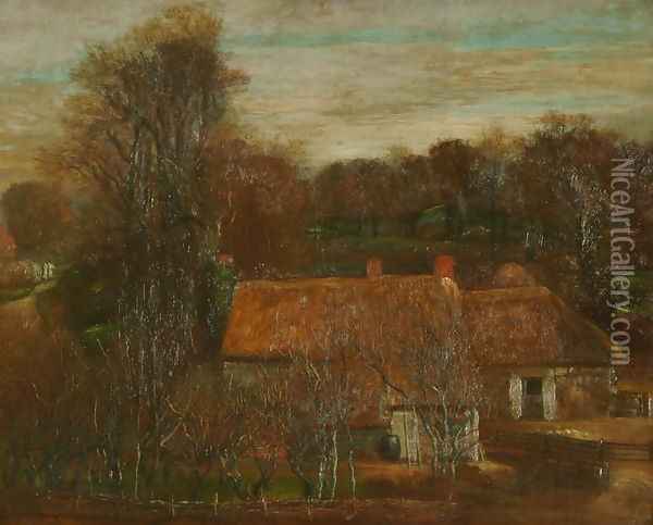 Farm Buildings, Freshwater, 1875 Oil Painting - George Frederick Watts