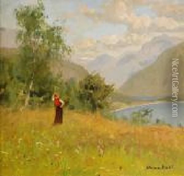 En Solskinsdag Ved Balestrand Oil Painting - Hans Dahl
