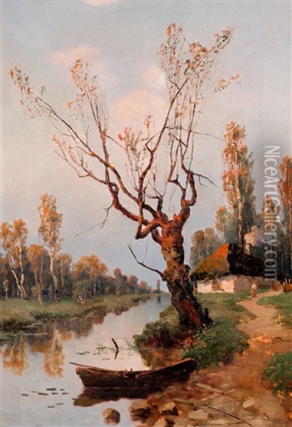 Autumn By The River Oil Painting - Aleksei Matveevich Prokofiev