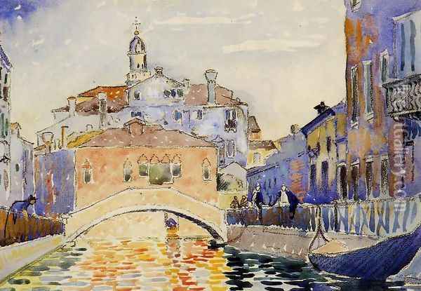 Venetian Canal Oil Painting - Henri Edmond Cross