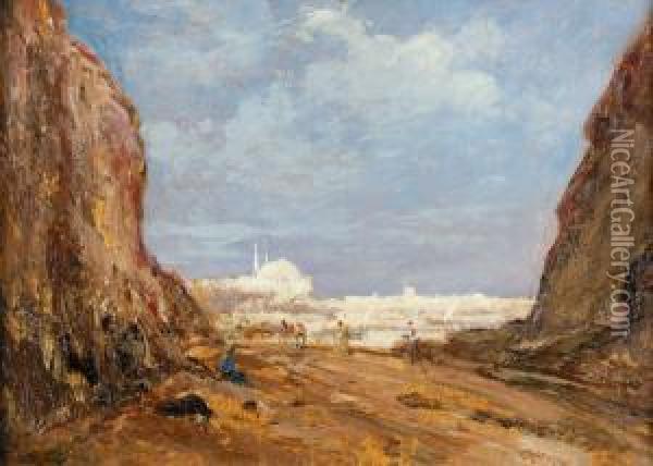 Landschaft Bei Konstantinopel. Oil Painting - Jacques-Edouard Dufeu