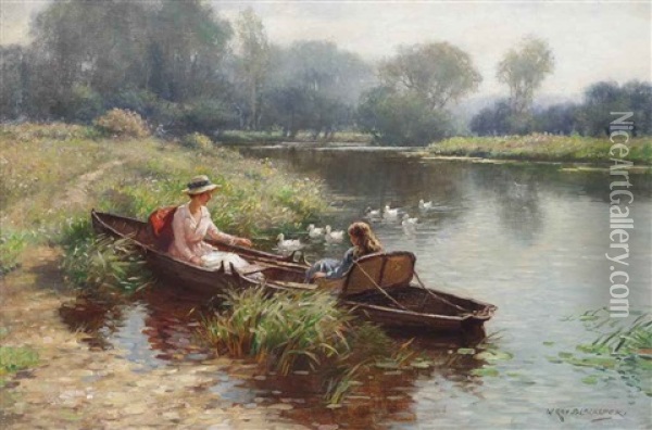 Boating On The River Oil Painting - William Kay Blacklock