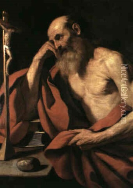 The Penitent St. Jerome Oil Painting - Bartolomeo Gennari