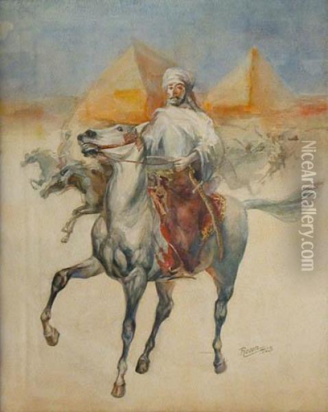 Beduin Na Koniu Oil Painting - Jan Rosen