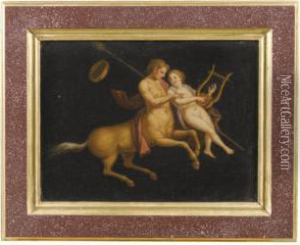 A Pair Of Paintings Of Centaurs Oil Painting - Michaelangelo Maestri