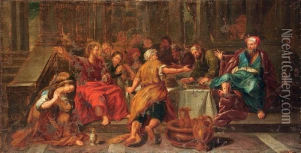 Le Lavement Des Pieds Oil Painting - Jean-baptiste Jouvenet