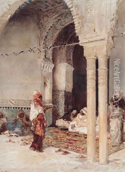 The Café of the Swallows Oil Painting - Mariano Jose Maria Bernardo Fortuny y Carbo