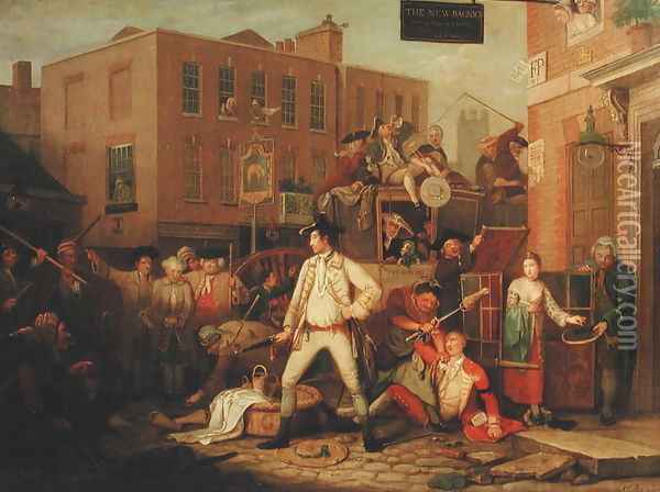 Scene in a London Street, 1770 Oil Painting - John Collet