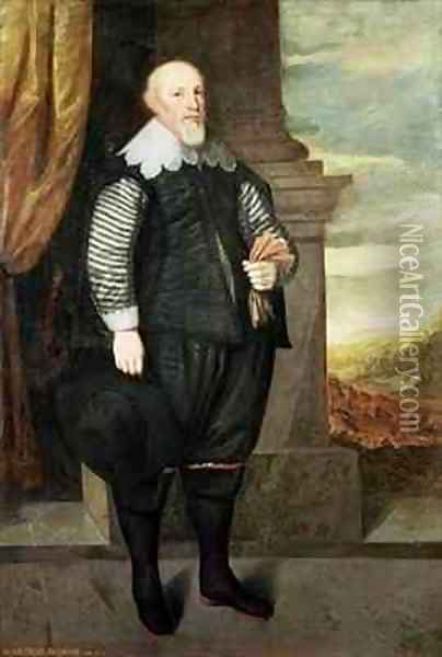 Portrait of Sir Arthur Ingram Oil Painting - George Geldorp