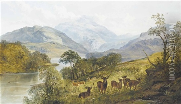 Scottish Highlands Oil Painting - Joseph Adam