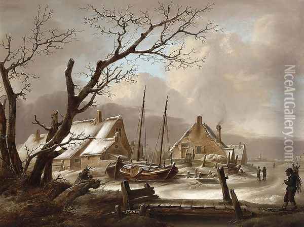 Winter Landscape Oil Painting - Jan van Os