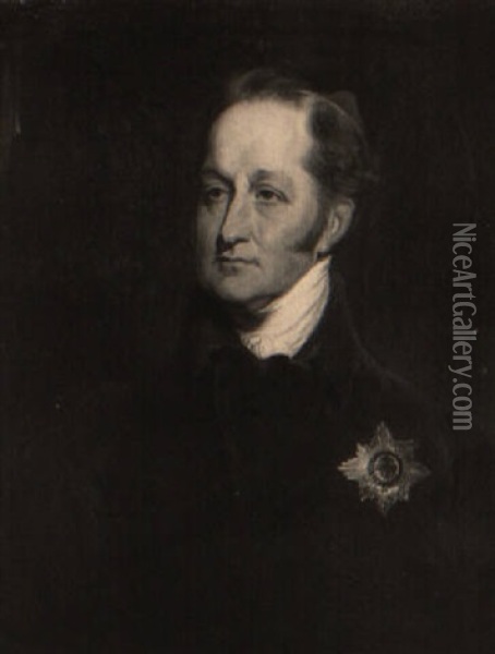 Portrait Of George Augustus Herbert, 11th Earl Of Pembroke Oil Painting - William Owen