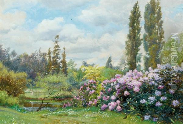A Garden In Bloom Oil Painting - Charles Ernest Butler