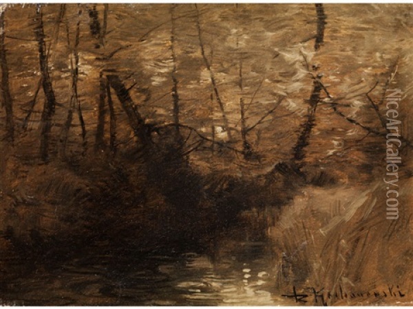Waldlandschaft Oil Painting - Roman Kochanowski
