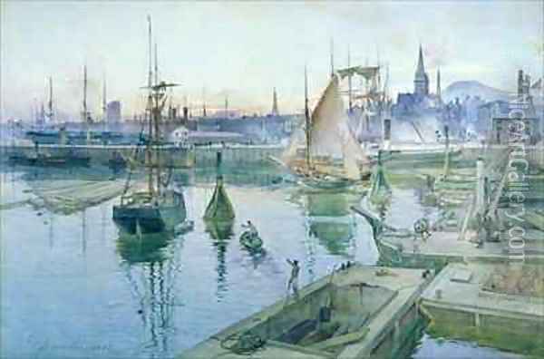 Dundee from the Harbour Oil Painting - James Douglas