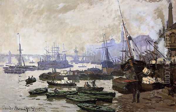 Boats In The Port Of London Oil Painting - Claude Oscar Monet