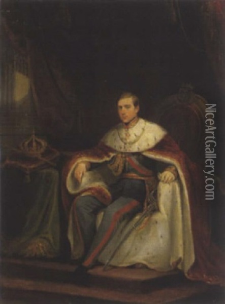Konig Pedro V. Von Portugal Oil Painting - Antonio Manuel Da Fonseca