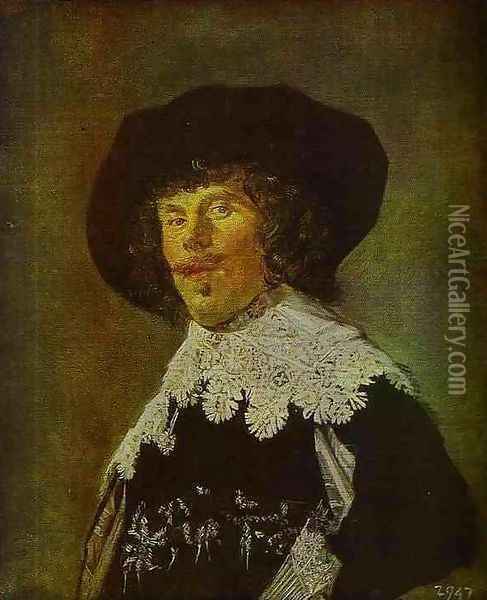 Young Man in Black Coat Oil Painting - Frans Hals
