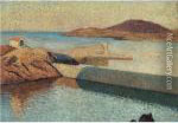 L'ermitage A L'entree Du Port De Collioure Oil Painting - Henri Martin
