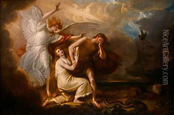 The Expulsion of Adam and Eve from Paradise Oil Painting - Benjamin West