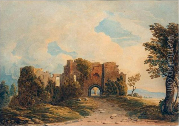 Goodrich Castle, Herefordshire Oil Painting - John Varley