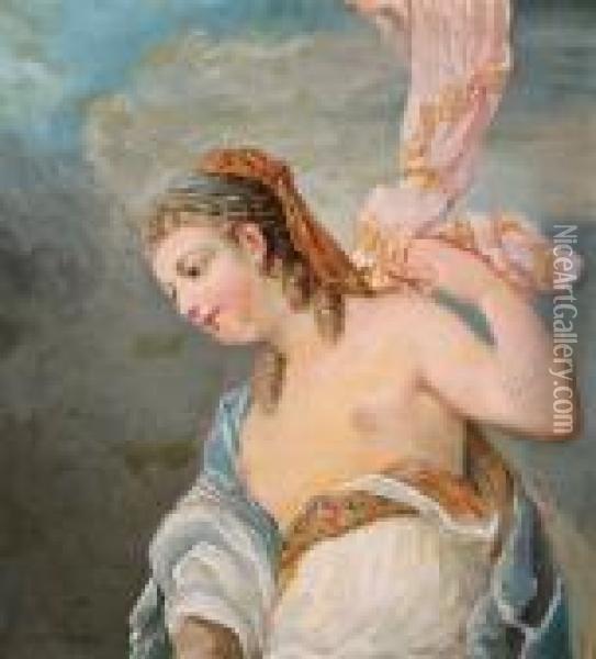 Bildnis Einer Perlengeschmuckten Dame Mit Entbloster Brust Oil Painting - Louis Lagrenee