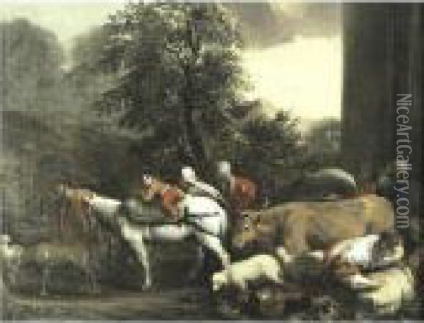 Jacob's Journey To Canaan Oil Painting - Jacopo Bassano (Jacopo da Ponte)