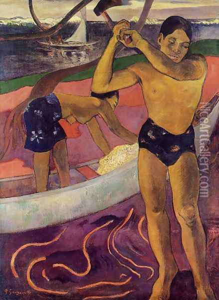 Man With An Ax Oil Painting - Paul Gauguin