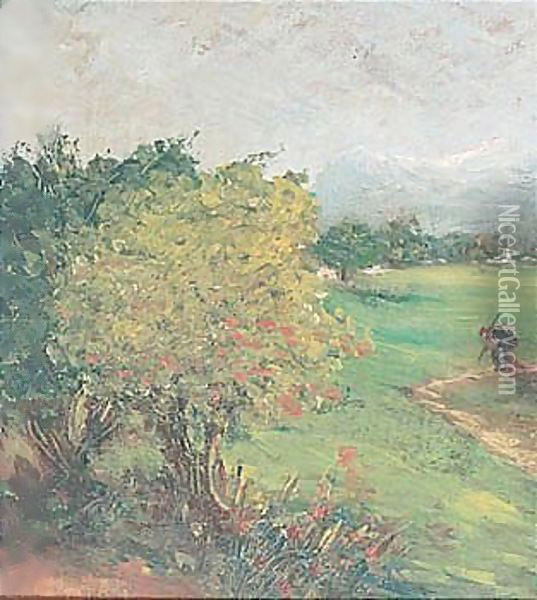 Paesaggio Oil Painting - Giovanni Segantini