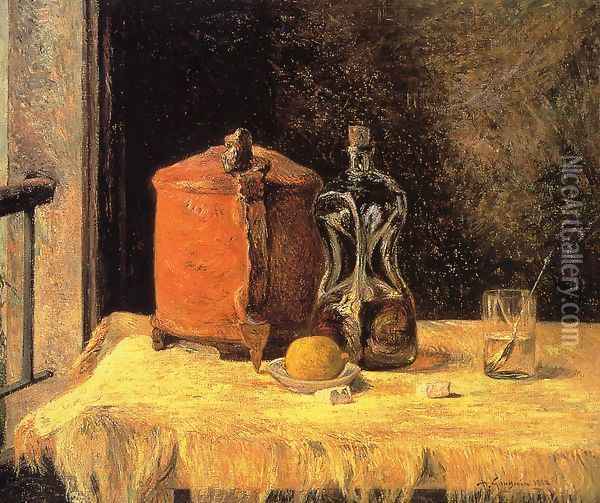 Still Life With Mig And Carafe Oil Painting - Paul Gauguin