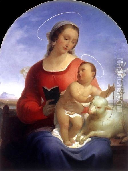 Madonna of the Rosary Oil Painting - Tommaso Minardi