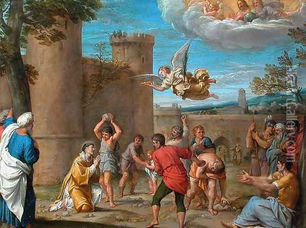 The Stoning of Saint Etienne Oil Painting - Annibale Carracci