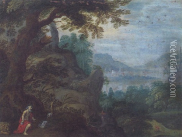 Landschaft Mit Dem Heiligen Hieronymus Oil Painting - Geeraert De Lavallee