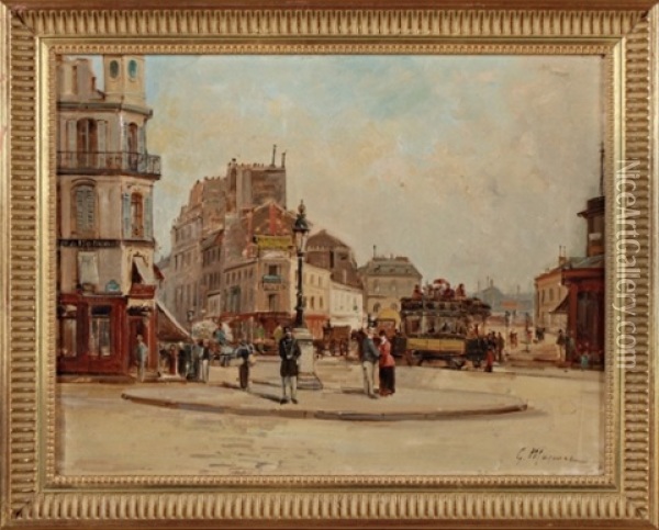 Boulevard De La Villette A Paris Oil Painting - Gustave Mascart