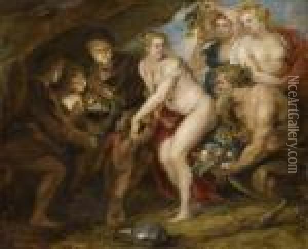 Sine Cerere Et Baccho Friget Venus Oil Painting - Peter Paul Rubens