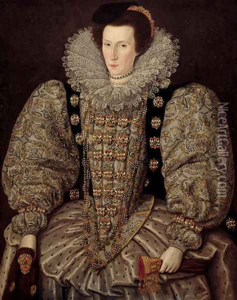 Portrait of a Lady of the Elizabethan Court, c.1595 Oil Painting - William
