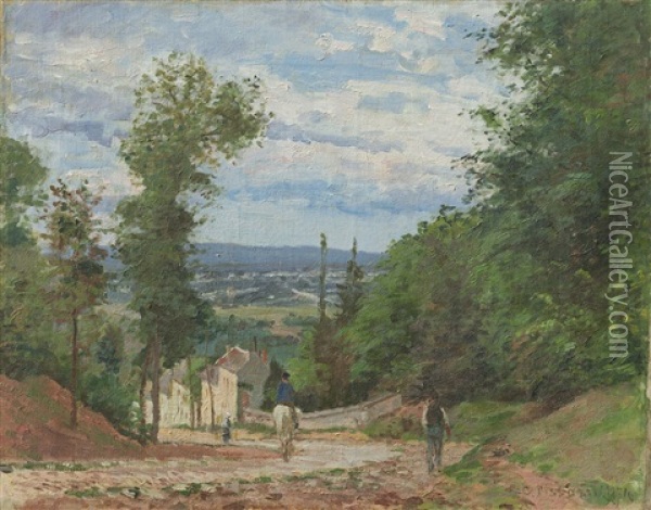 La Route De Marly, Louveciennes Oil Painting - Camille Pissarro
