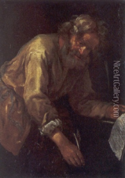 Vecchio Scrivente Oil Painting - Bernhard Keil