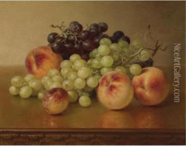 Peaches And Grapes Oil Painting - Robert Spear Dunning