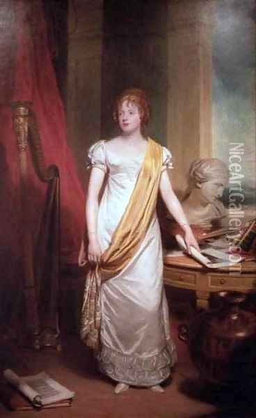Portrait of a Standing Lady Oil Painting - Sir Martin Archer Shee