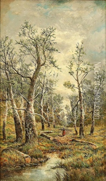 Gathering Wood Oil Painting - William Mason Brown